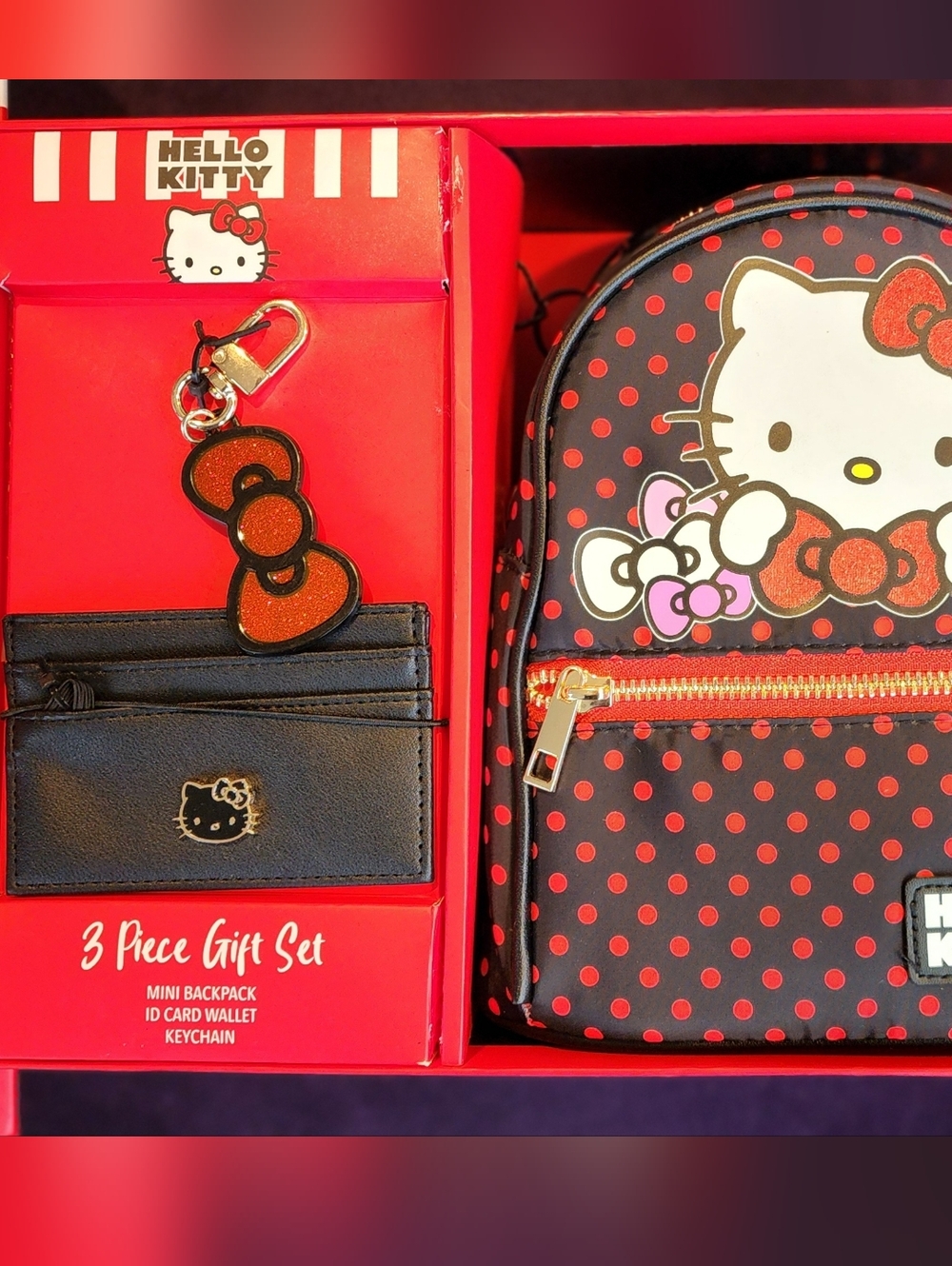 🎀 NIB Sanrio Hello Kitty 3-Piece Gift Set   Mini Backpack, Wallet & Keychain 🎀